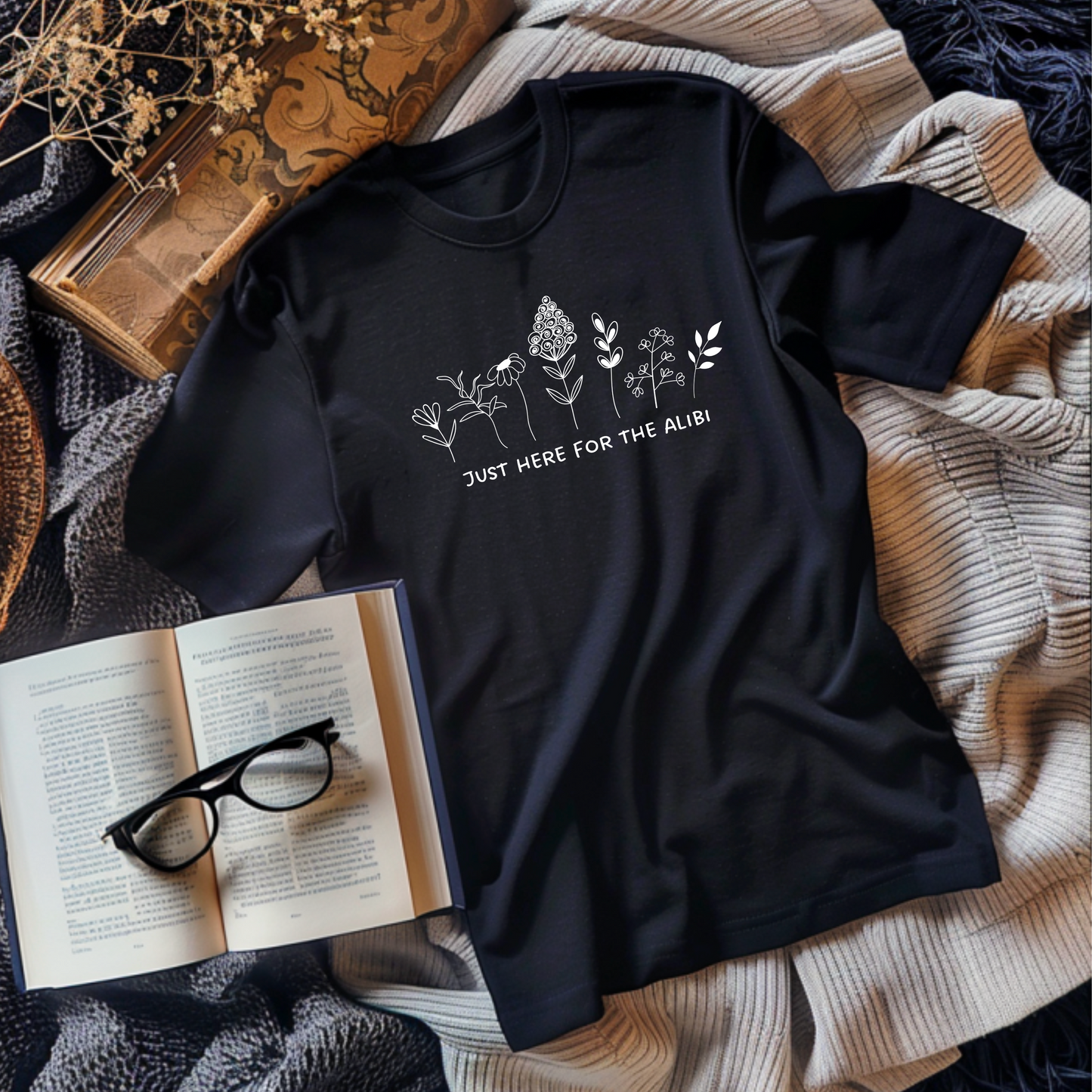 Just Here for the Alibi, Women's Premium Relaxed T-Shirt