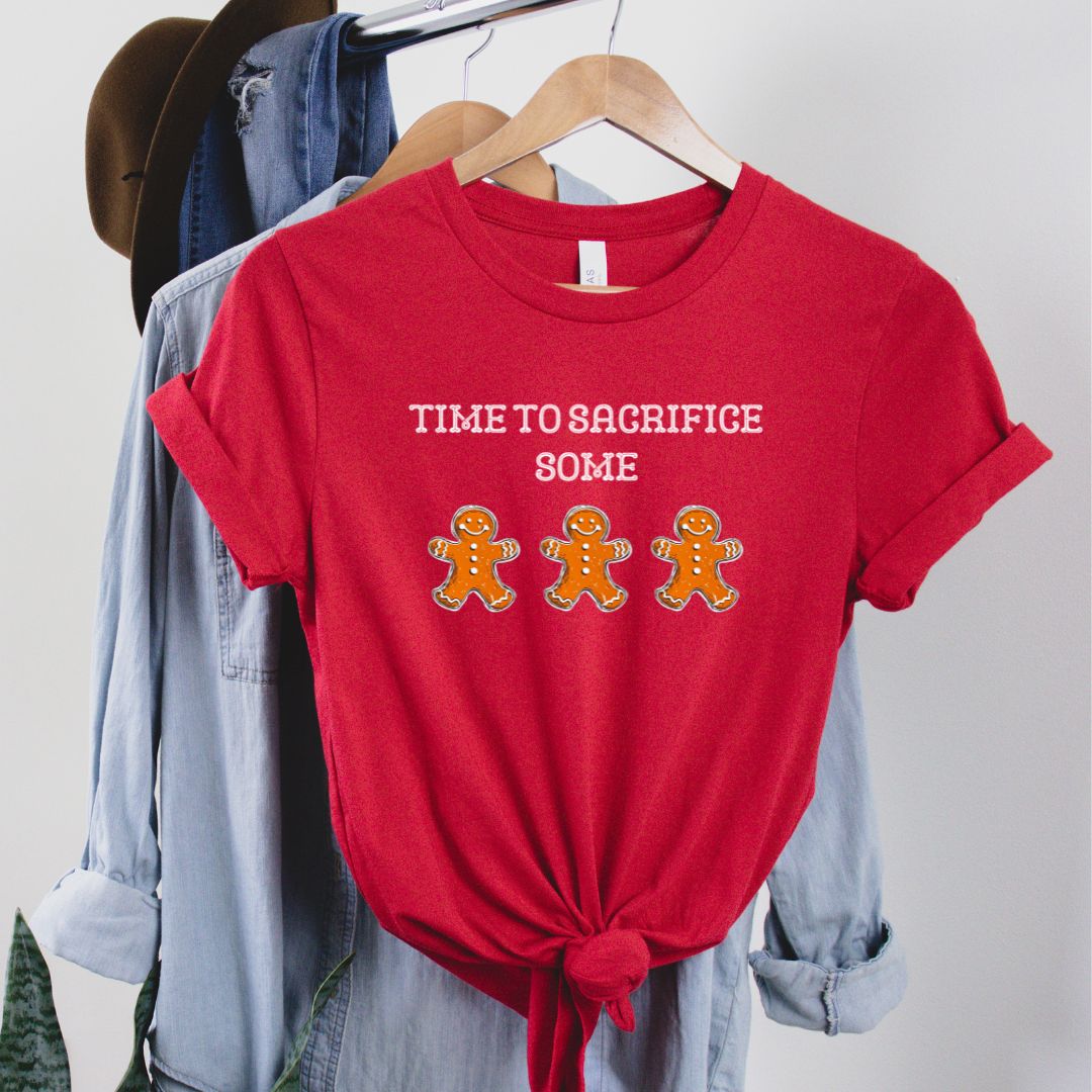 Time to Sacrifice Some Gingerbread Men, Soft Cotton Unisex Crewneck T-Shirt