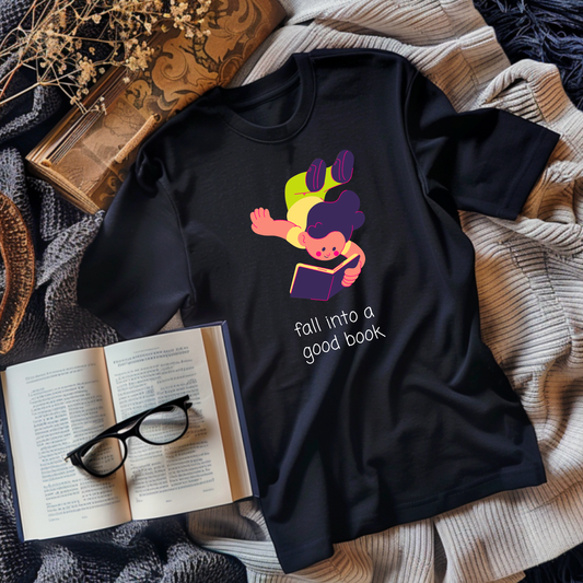 Fall Into a Good Book, Premium Unisex Crewneck T-shirt