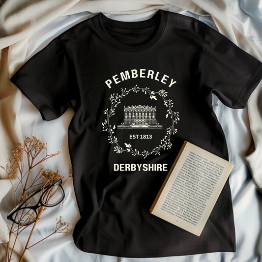 Pemberley Derbyshire, Jane Austen, Premium Unisex Crewneck T-shirt