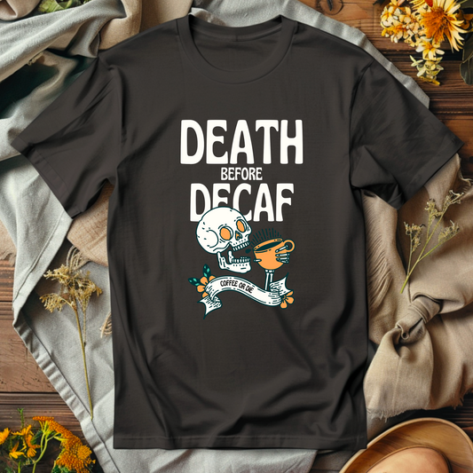 Death Before Decaf, Premium Unisex Crewneck T-shirt