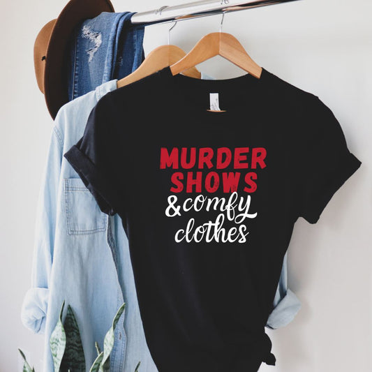 Murder Shows and Comfy Clothes, Premium Unisex Crewneck T-shirt