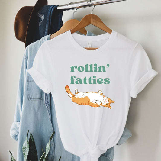 Rollin' Fatties, Soft Cotton Unisex Crewneck T-Shirt