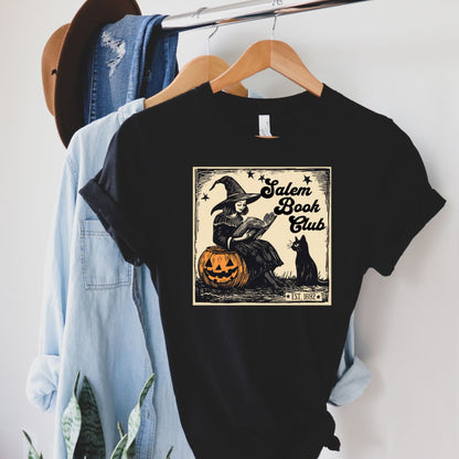 Salem Book Club Witch, Soft Cotton Unisex Crewneck T-Shirt